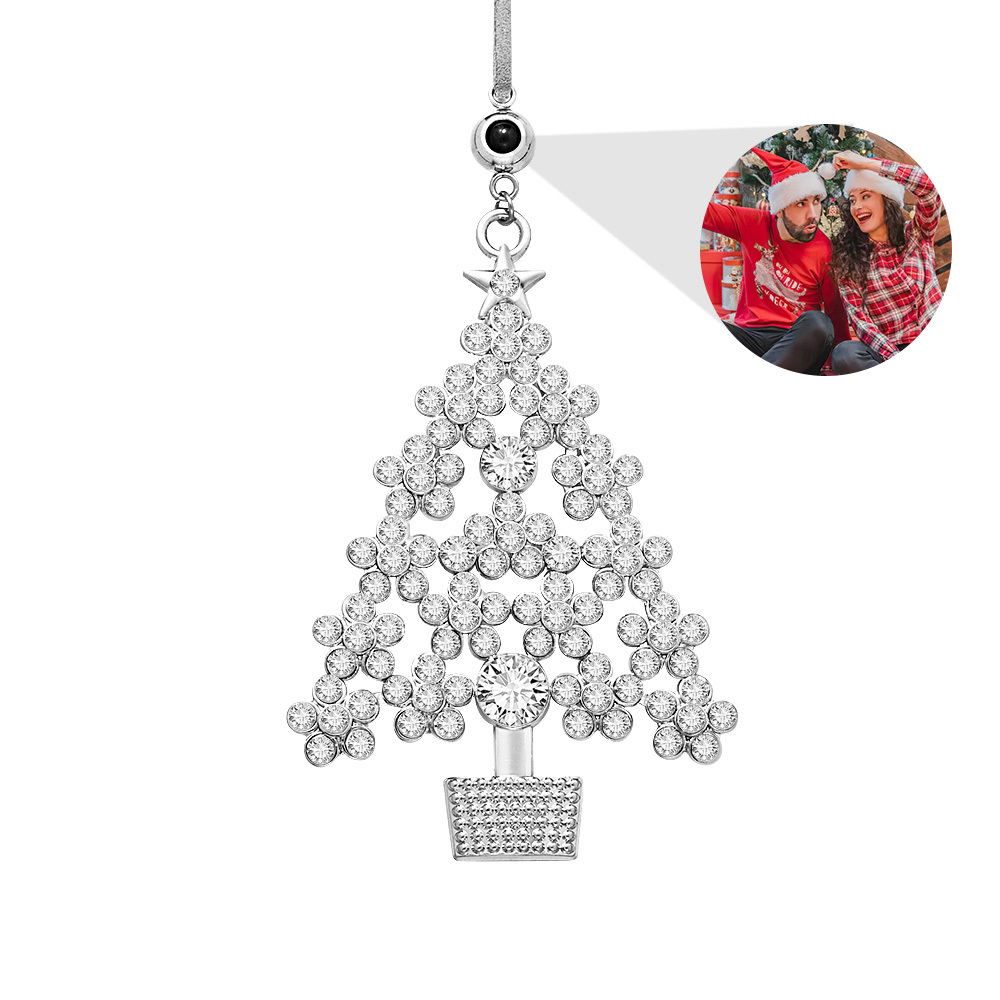 Personalized Photo Projection Ornaments Metal Christmas Tree Decoration Ornaments for Christmas Gifts - soufeeluk