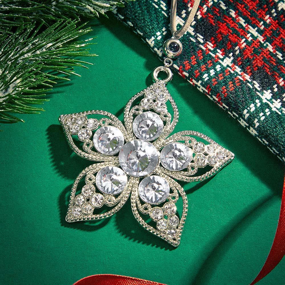 Personalized Photo Projection Ornaments Flower Ornaments Christmas Gifts For Family - soufeeluk