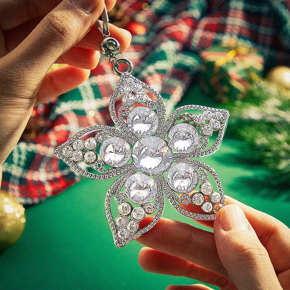 Personalized Photo Projection Ornaments Flower Ornaments Christmas Gifts For Family - soufeeluk