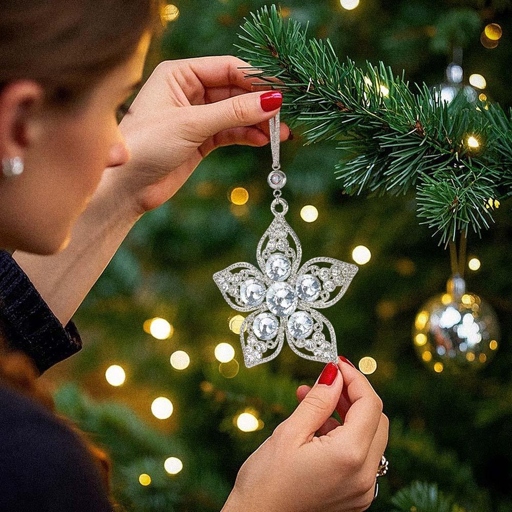 Personalized Photo Projection Ornaments Flower Ornaments Christmas Gifts For Family - soufeeluk