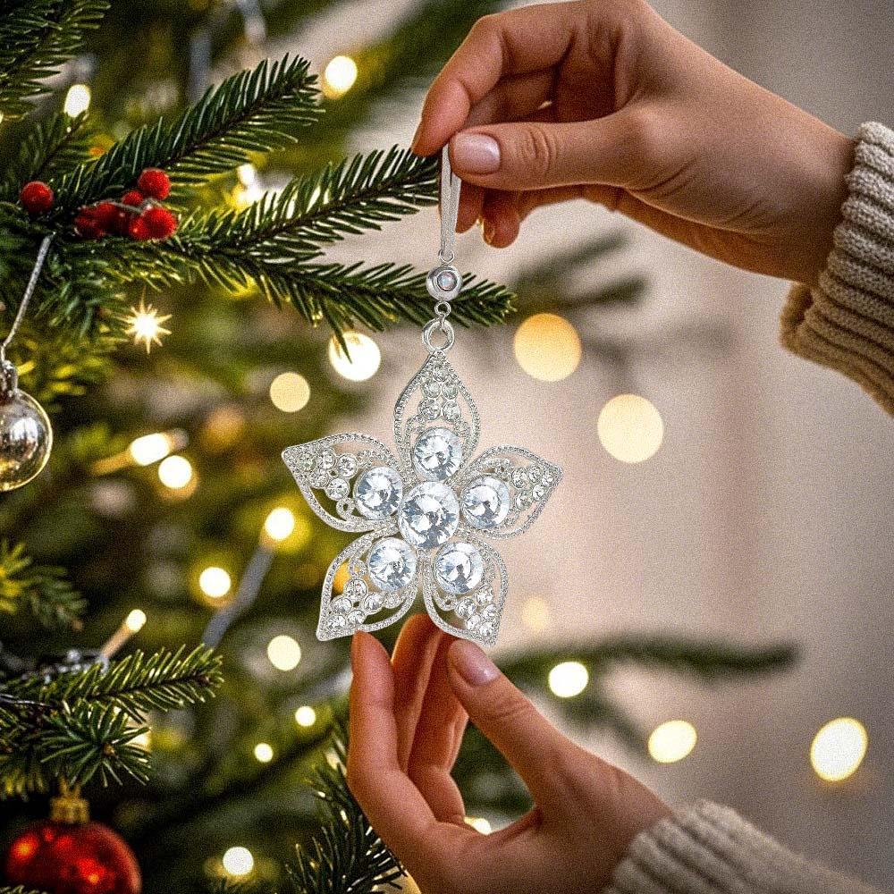 Personalized Photo Projection Ornaments Flower Ornaments Christmas Gifts For Family - soufeeluk