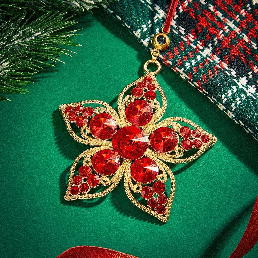 Personalized Photo Projection Ornaments Flower Ornaments Christmas Gifts For Family - soufeeluk