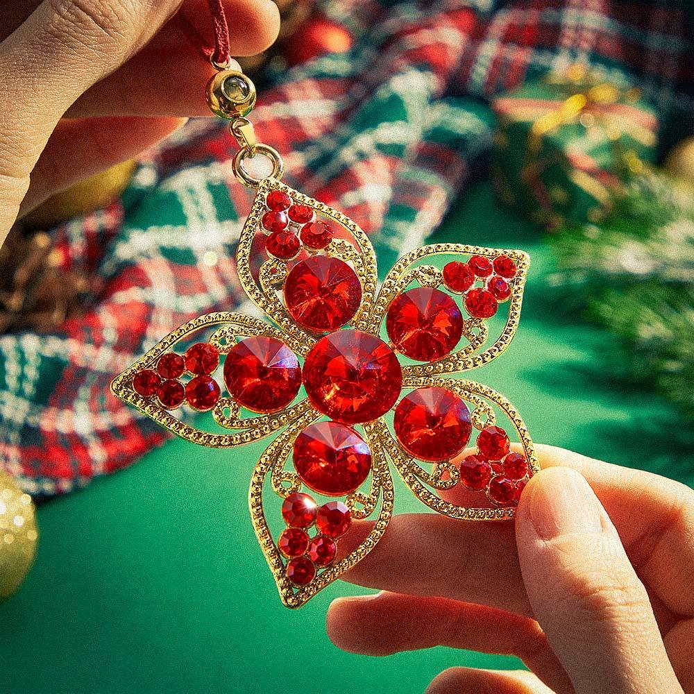 Personalized Photo Projection Ornaments Flower Ornaments Christmas Gifts For Family - soufeeluk