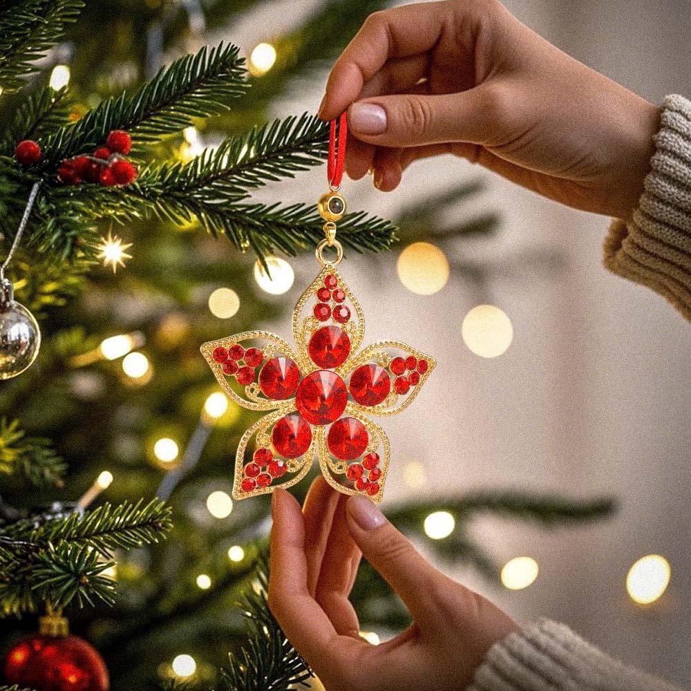 Personalized Photo Projection Ornaments Flower Ornaments Christmas Gifts For Family - soufeeluk