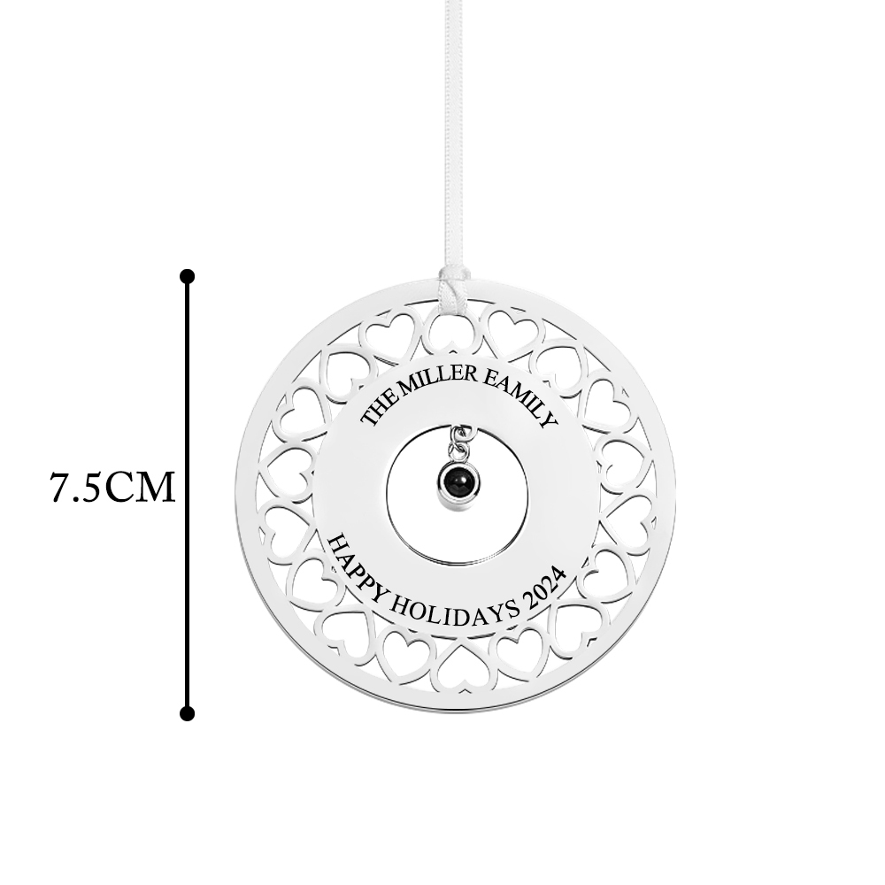 Personalized Photo Projection Ornaments Custom Photo and Text Ornaments Christmas Tree Decoration Ornaments for Christmas Gifts - soufeeluk