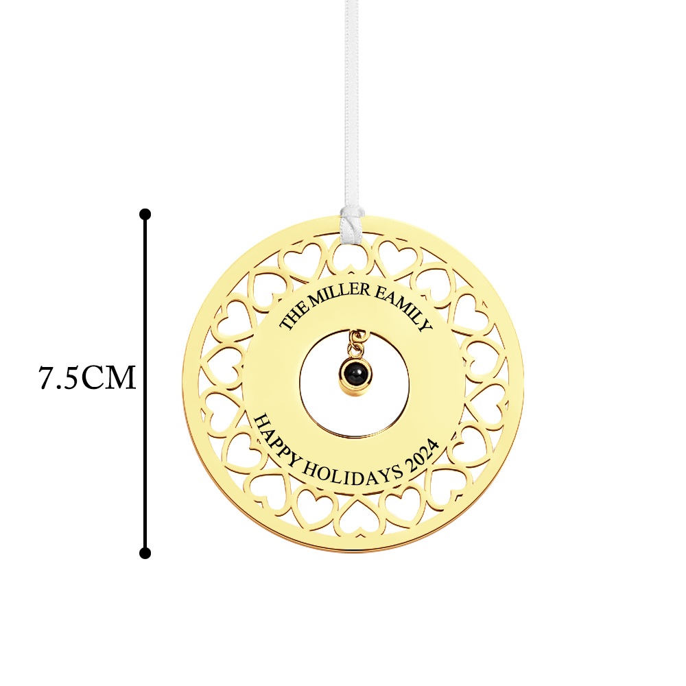 Personalized Photo Projection Ornaments Custom Photo and Text Ornaments Christmas Tree Decoration Ornaments for Christmas Gifts - soufeeluk