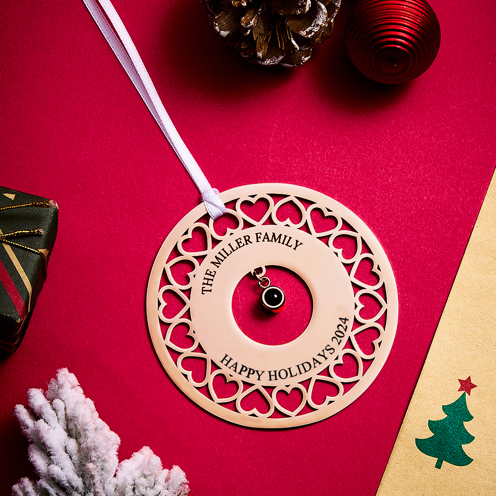 Personalized Photo Projection Ornaments Custom Photo and Text Ornaments Christmas Tree Decoration Ornaments for Christmas Gifts - soufeeluk