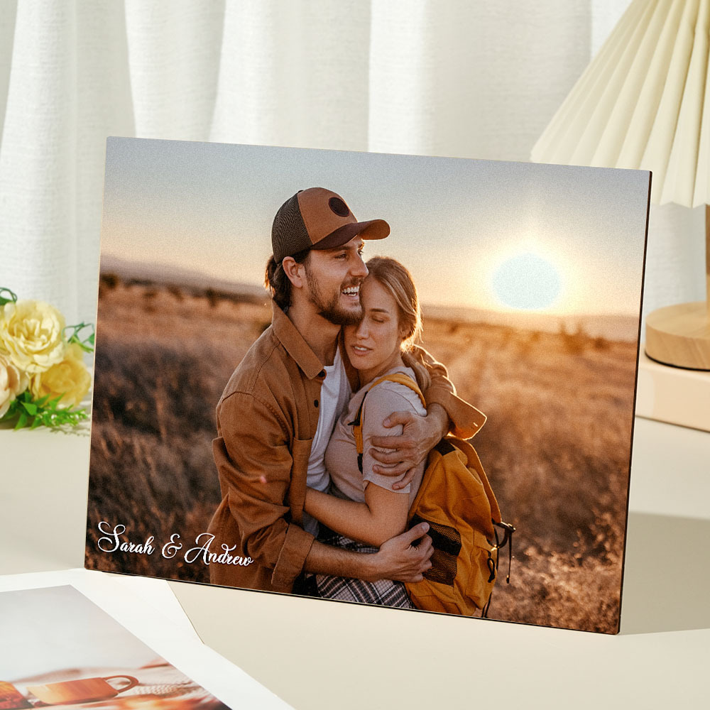 Custom Couple Portrait Photo Custom Photo on Wood Engraved Photo on Wood Watercolor Style Custom Wall Art - soufeeluk