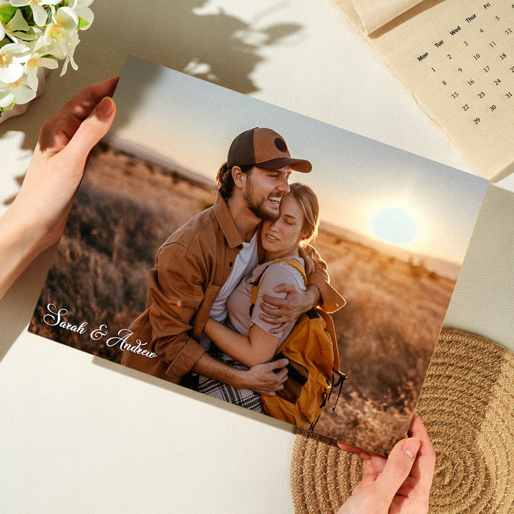 Custom Couple Portrait Photo Custom Photo on Wood Engraved Photo on Wood Watercolor Style Custom Wall Art - soufeeluk