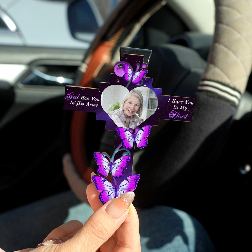 Custom Car Visor Clip In My Heart Forever Car Decoration Memorial Gift - soufeeluk