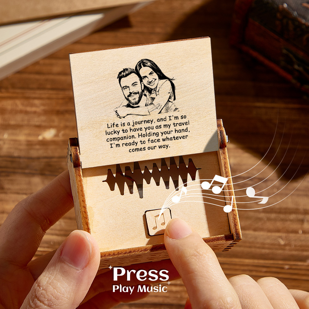 Custom Photo and Text Digital Music Box Any Song Tune or Voice Personalized Wooden Photo Music Box Best Gifts for Her