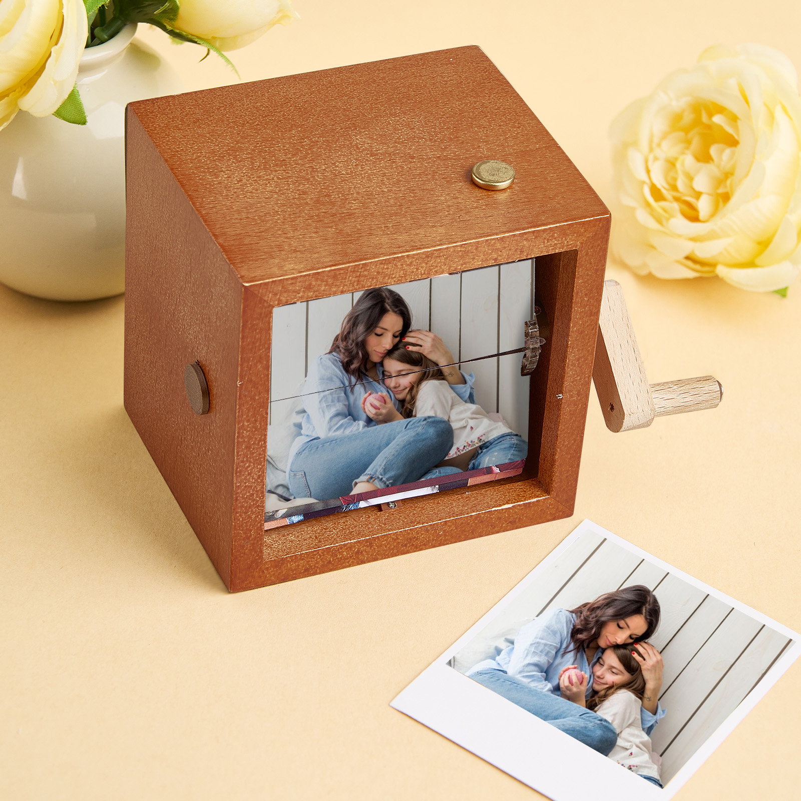 Custom Calendar Photo Flipbook Frame Animation Machine Mechanical Hand-cranked Flipbook Box Photo Album Mother's Day Gifts
