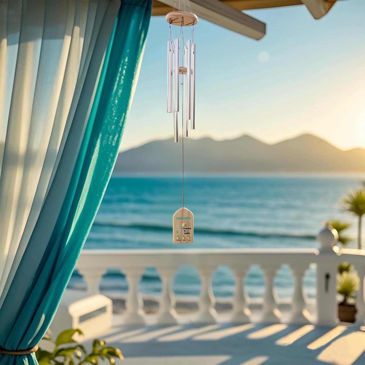 Personalized Wind Chimes Gift Nana Gift Chime Mother's Day Gift Custom Wind Chime Grandparents Day Gift - soufeeluk