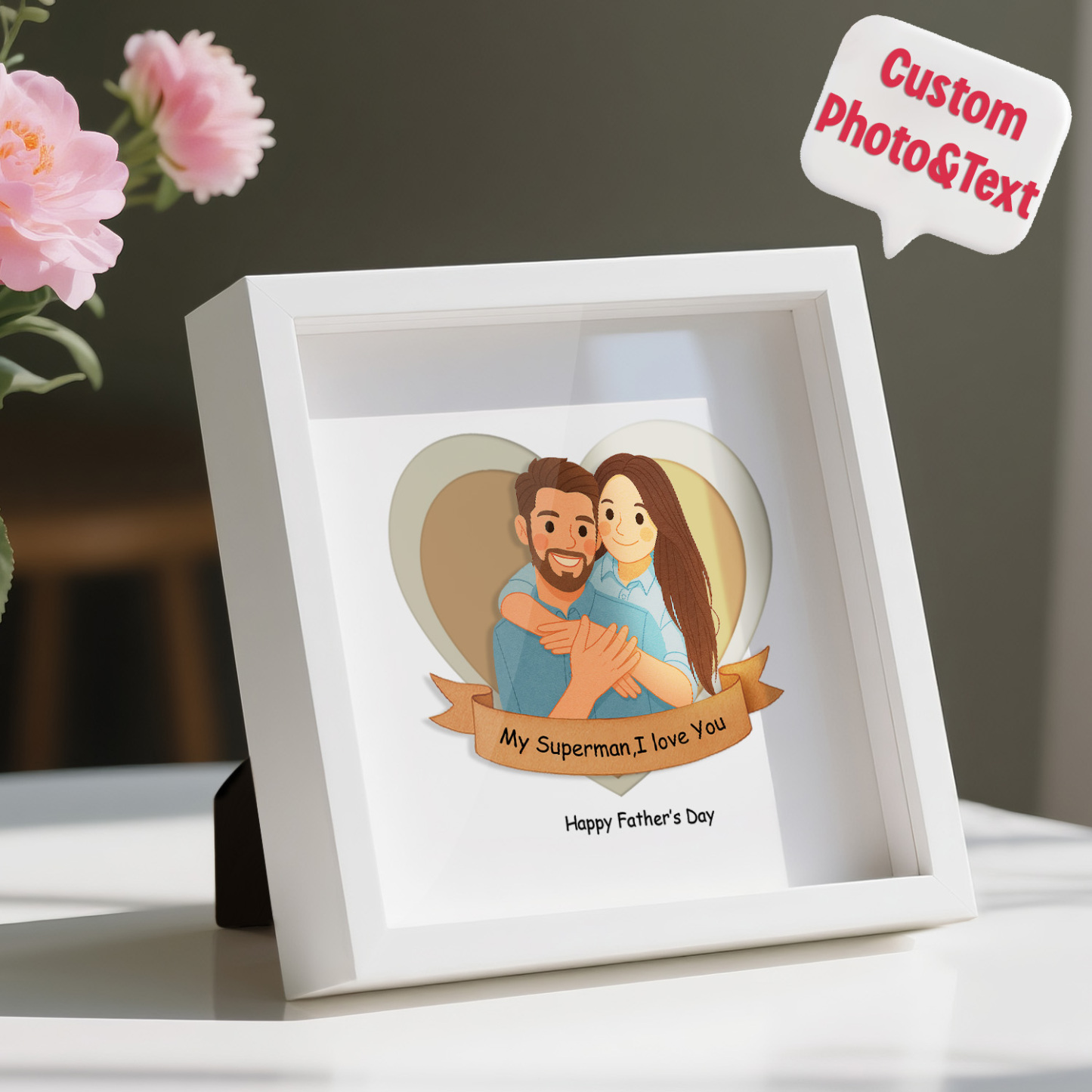 Custom Hollow Ornaments Engraved Pictures Custom Desktop Decorations Anniversary Gifts - soufeeluk