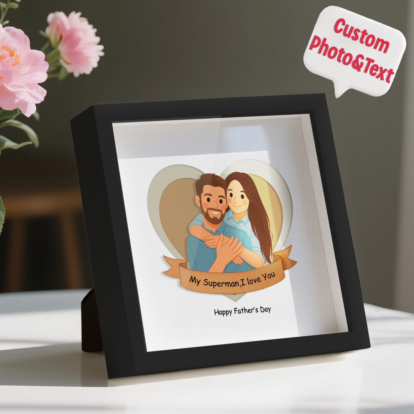 Custom Hollow Ornaments Engraved Pictures Custom Desktop Decorations Anniversary Gifts - soufeeluk