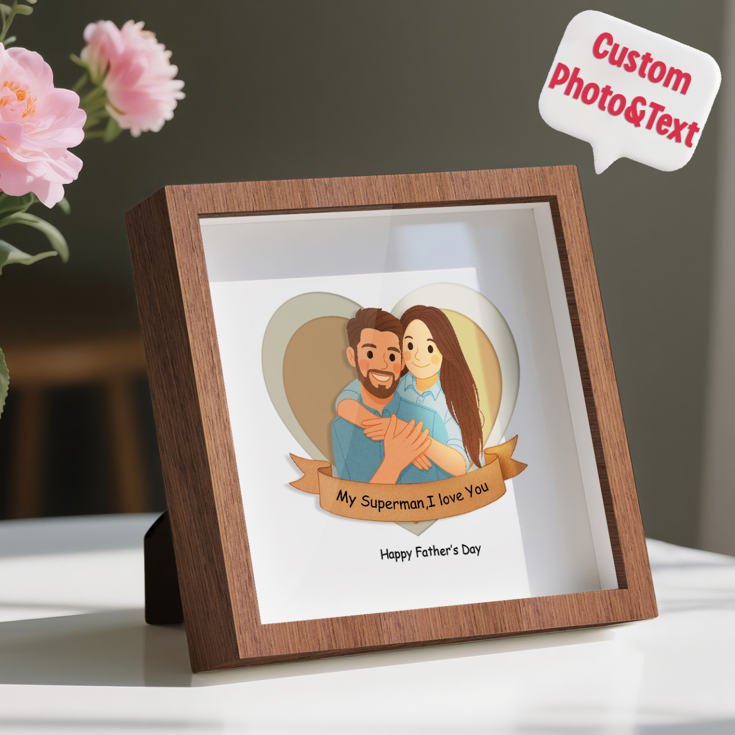 Custom Hollow Ornaments Engraved Pictures Custom Desktop Decorations Anniversary Gifts - soufeeluk