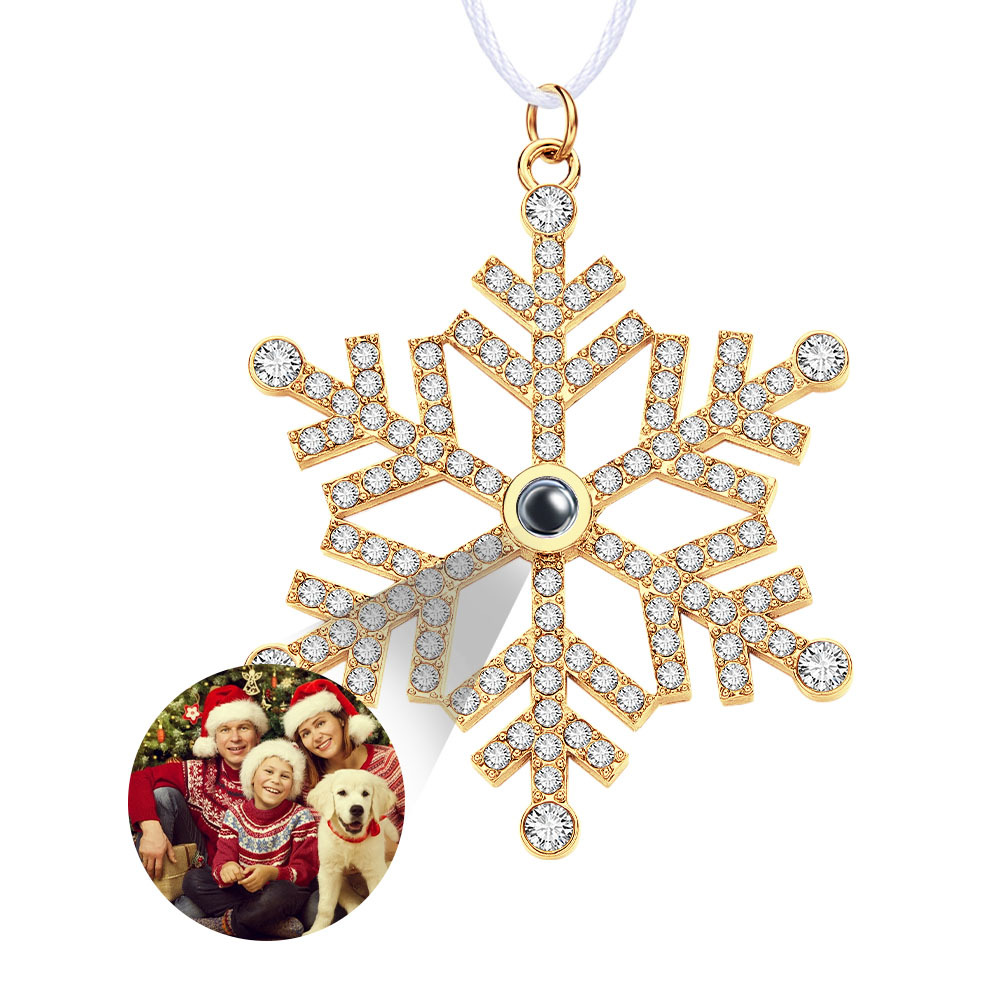 Personalised Projection Ornament Custom Photo Snowflake Christmas Ornament Gifts