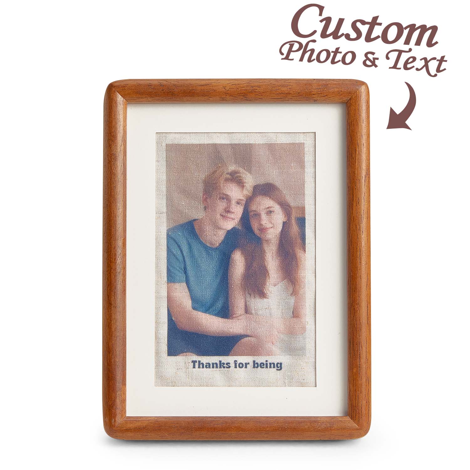 Custom Photo Linen Personalised Linen Print with Text Vintage Style - soufeeluk