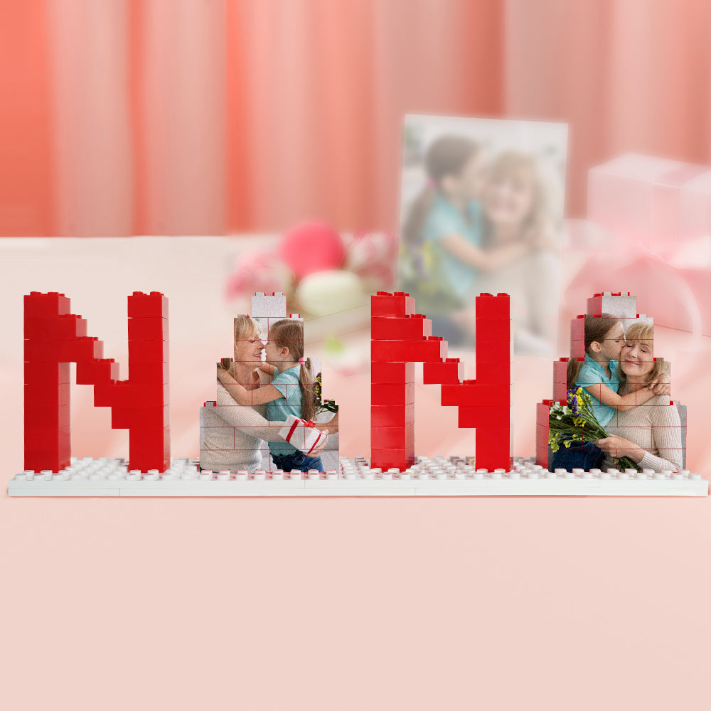 Personalised Nana Photo Building Brick Puzzles Photo Block Mother's Day Gifts - soufeeluk
