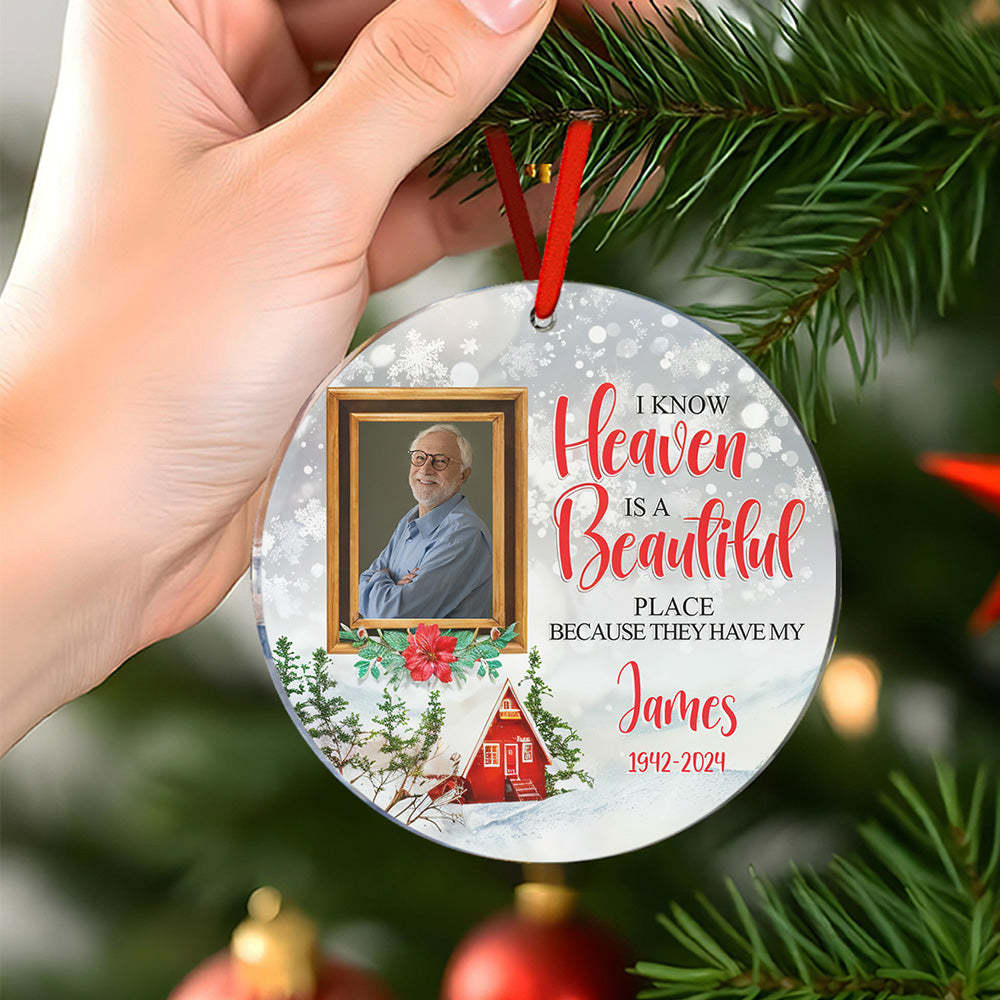 Personalised Memorial Ornament Christmas Photo Ornament for Christmas Gift - soufeeluk