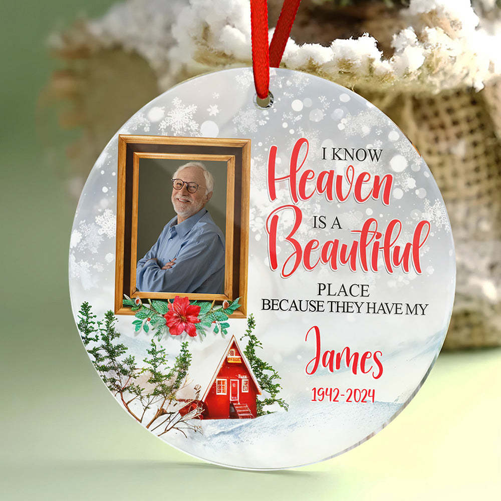 Personalised Memorial Ornament Christmas Photo Ornament for Christmas Gift - soufeeluk