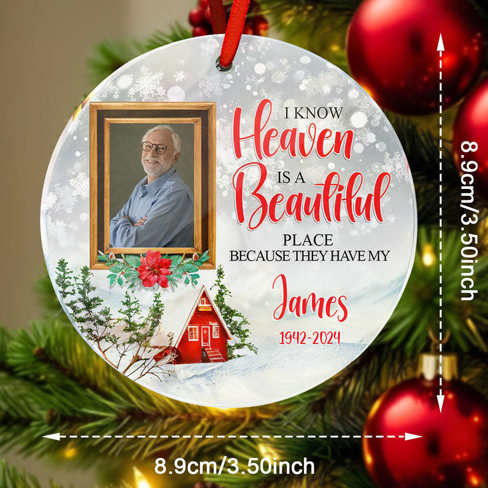 Personalised Memorial Ornament Christmas Photo Ornament for Christmas Gift - soufeeluk