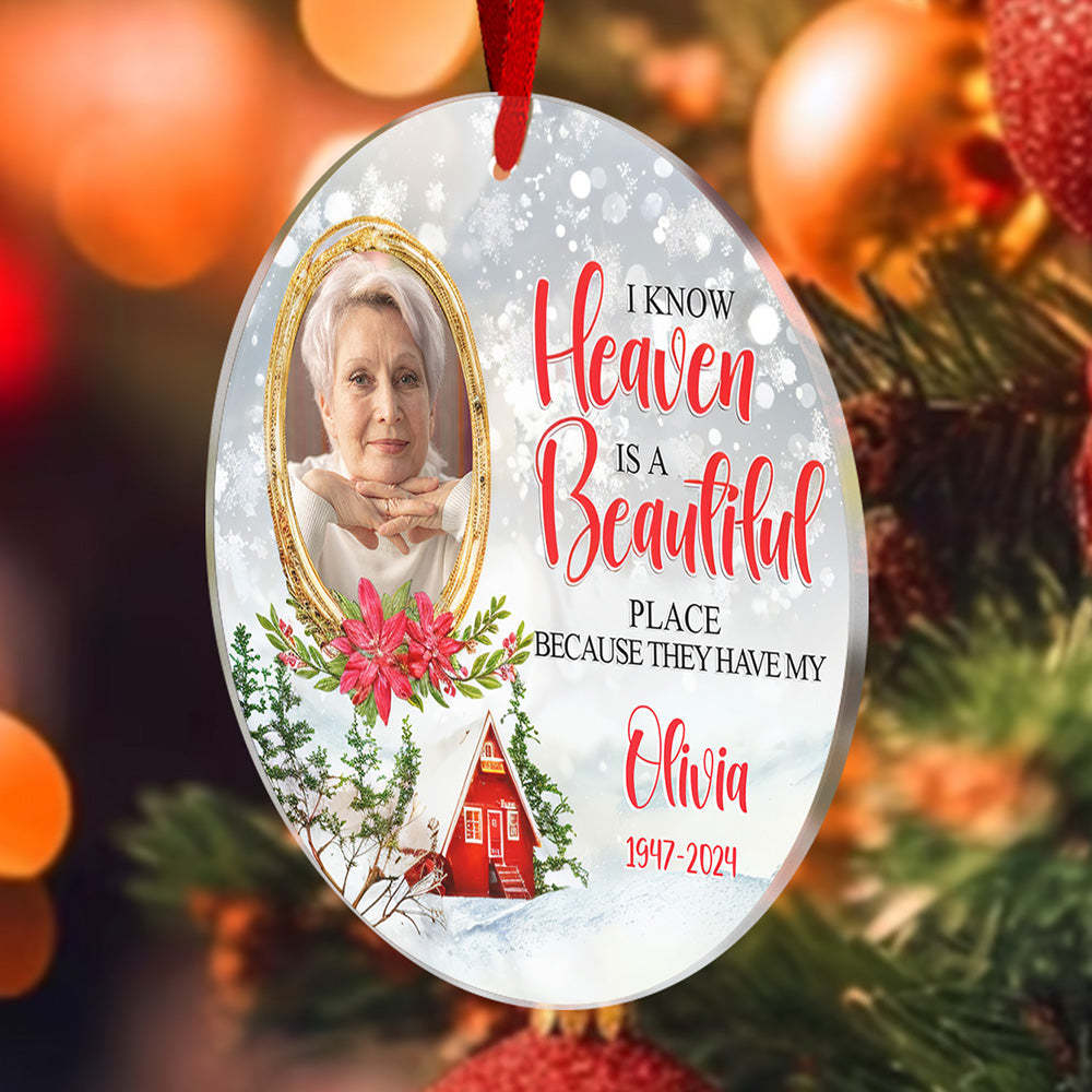 Personalised Memorial Ornament Christmas Photo Ornament for Christmas Gift - soufeeluk