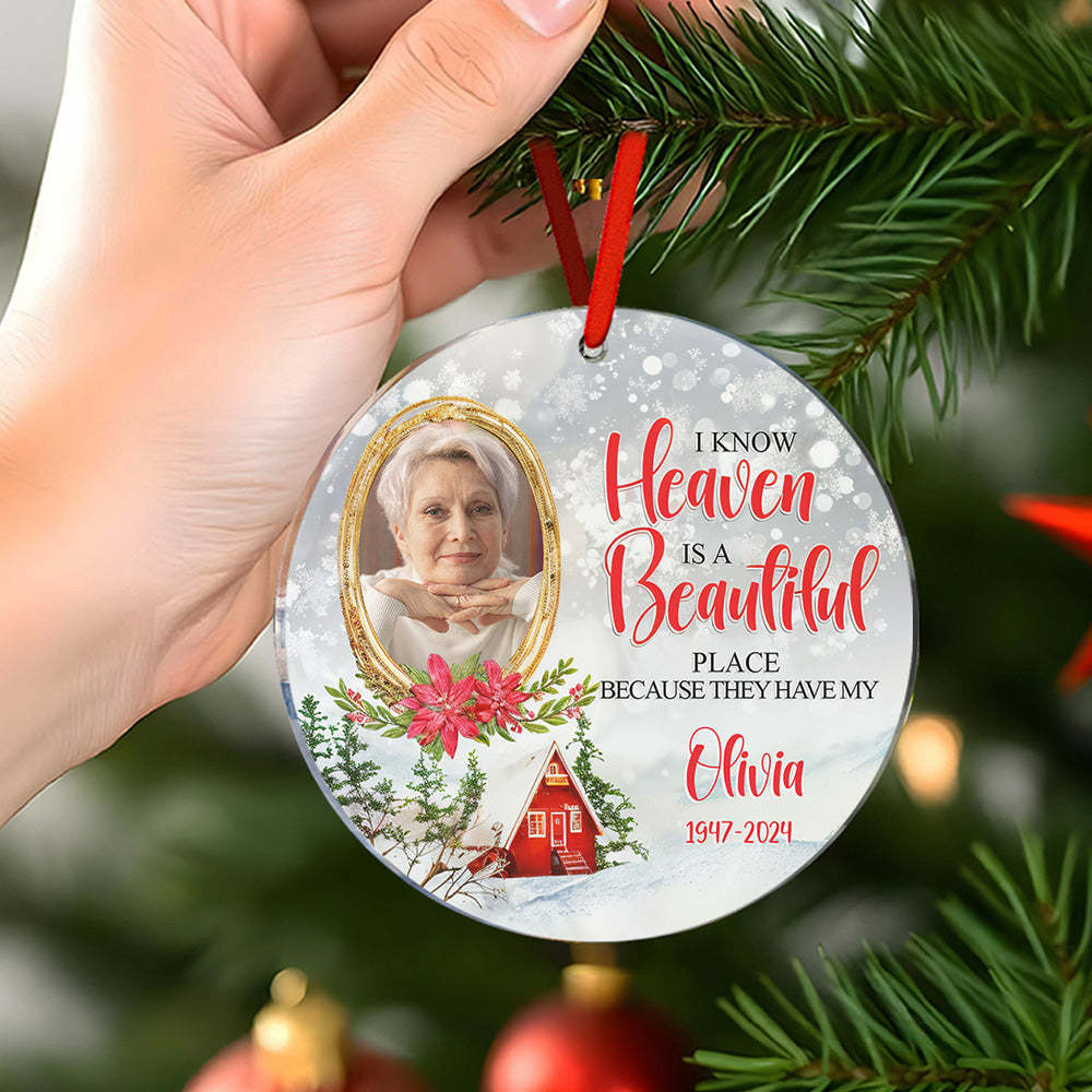 Personalised Memorial Ornament Christmas Photo Ornament for Christmas Gift - soufeeluk