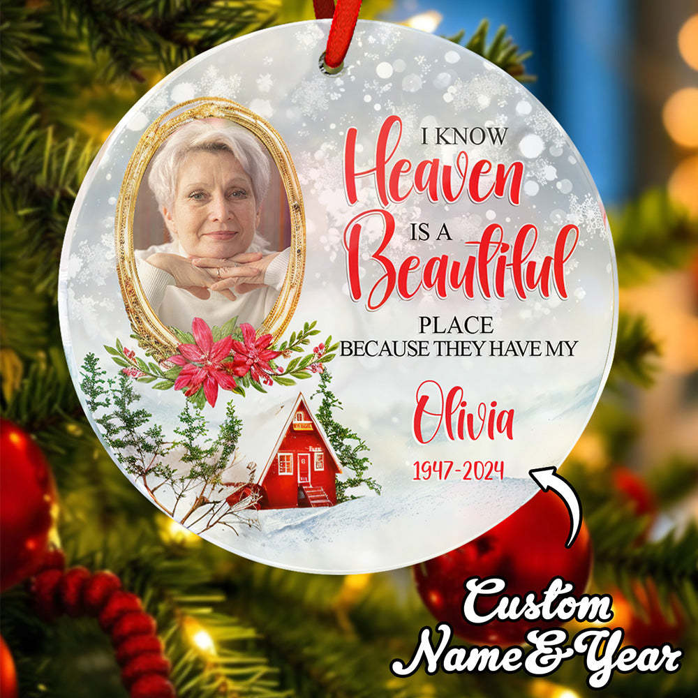 Personalised Memorial Ornament Christmas Photo Ornament for Christmas Gift - soufeeluk