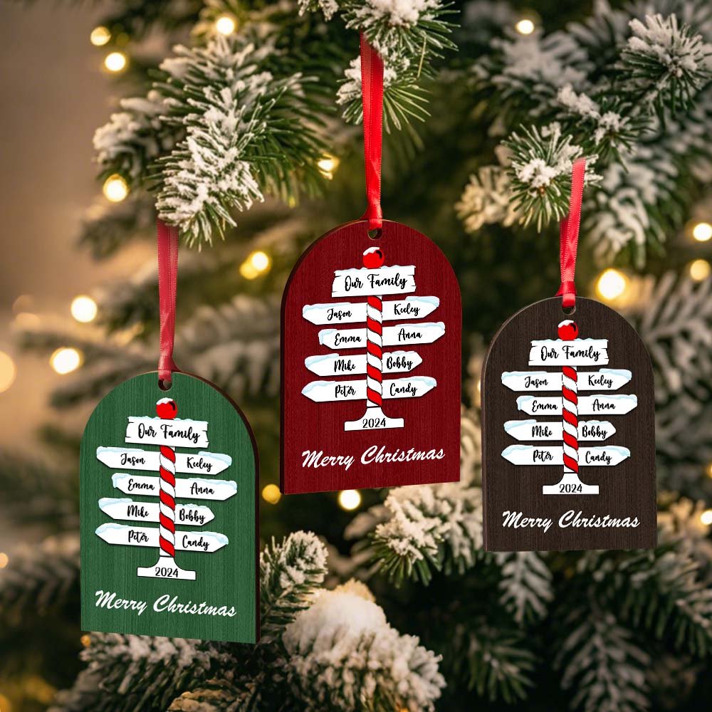 Personalized Family Christmas Ornaments with Family Name Ornament for Christmas Gift - soufeeluk