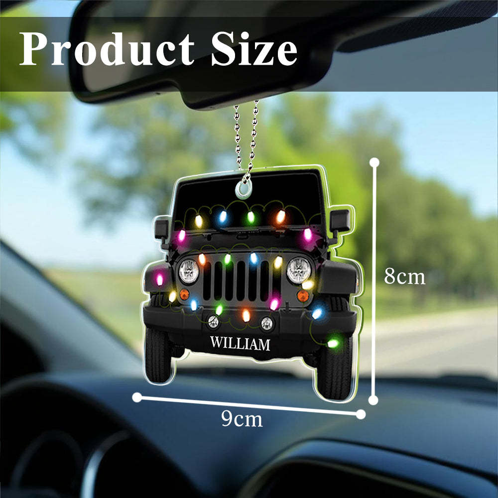 Personalised Car Ornament with Name Acrylic Christmas Ornament for Christmas Gift - soufeeluk