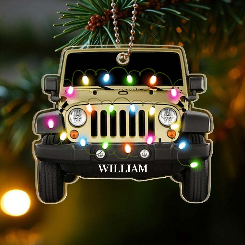 Personalised Car Ornament with Name Acrylic Christmas Ornament for Christmas Gift - soufeeluk