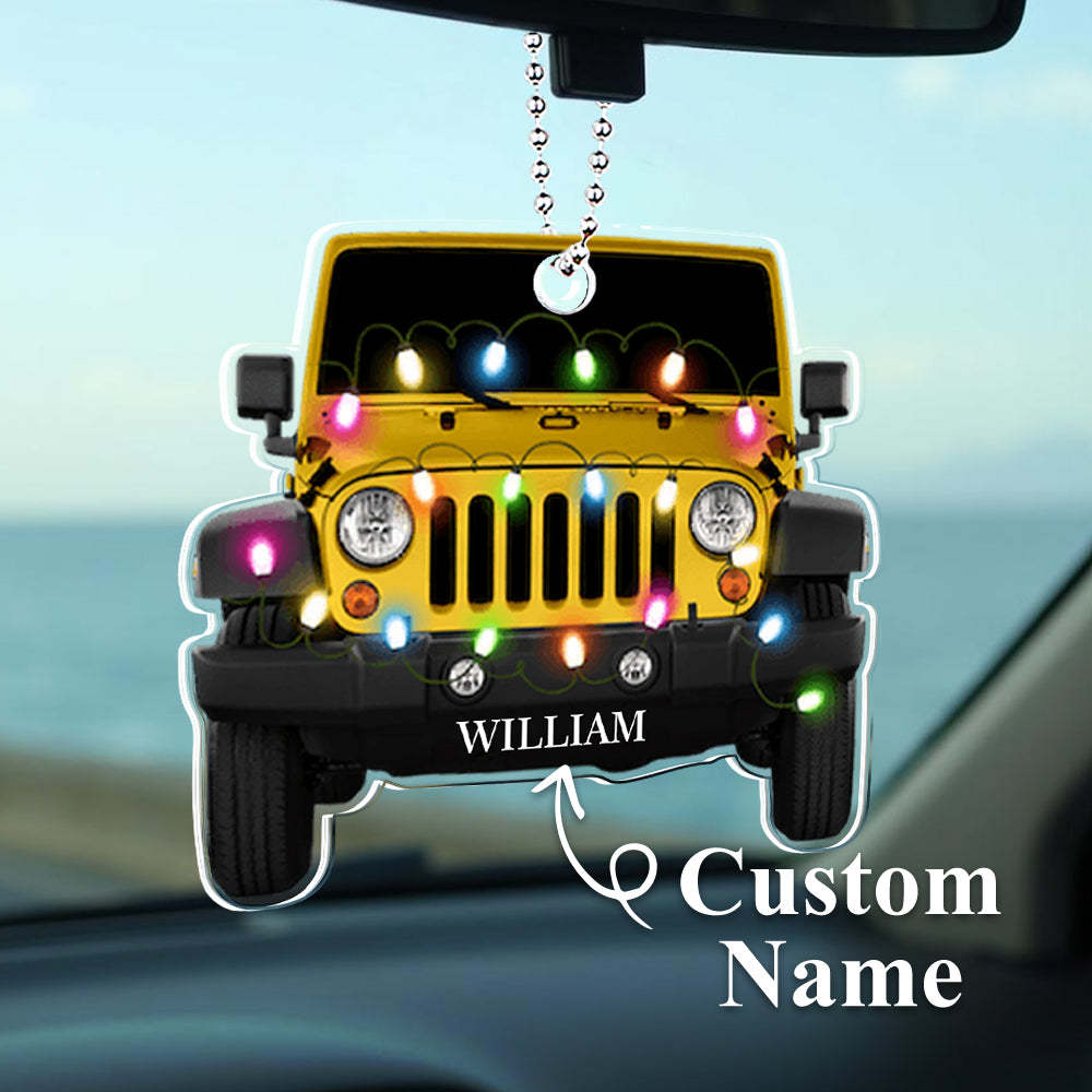 Personalised Car Ornament with Name Acrylic Christmas Ornament for Christmas Gift - soufeeluk