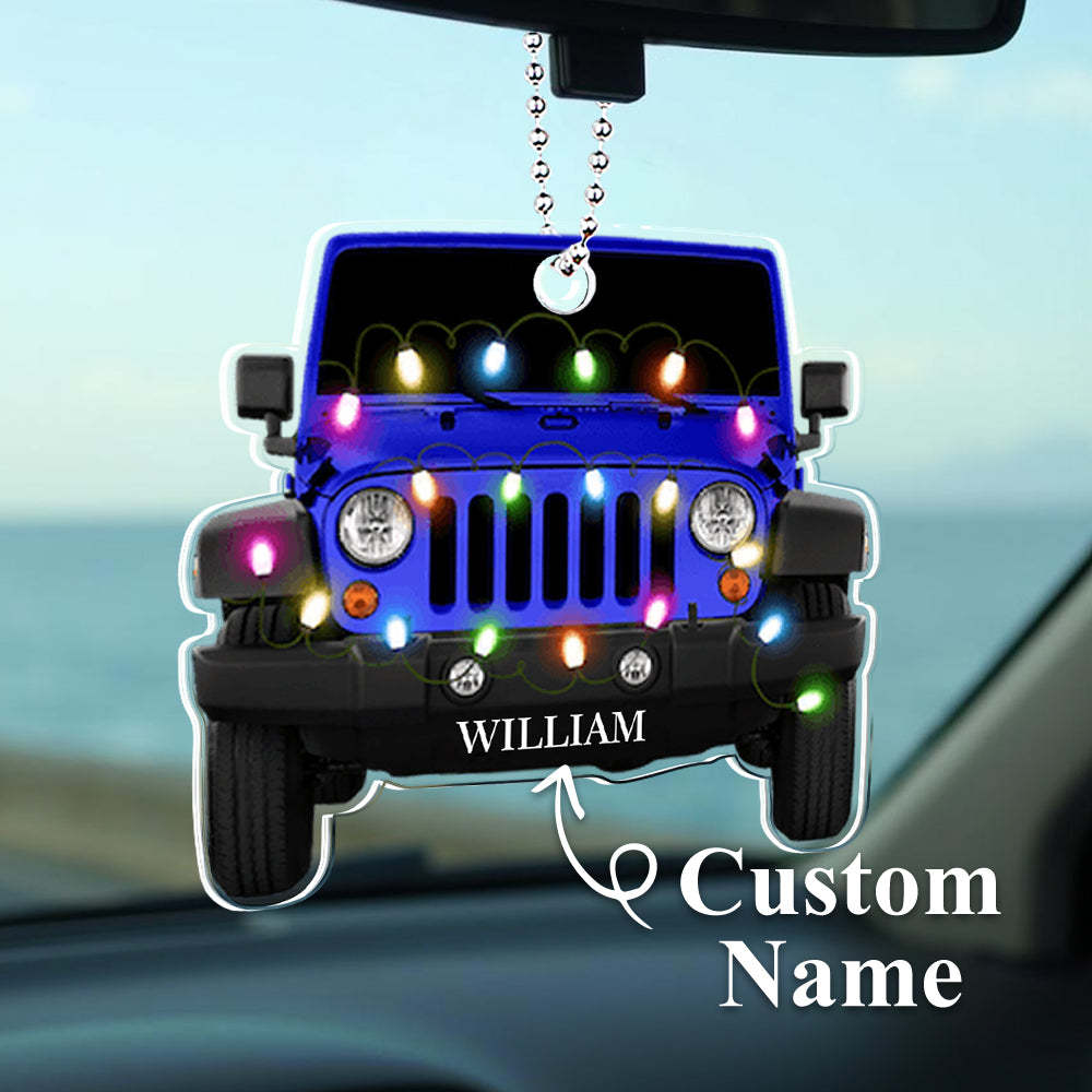 Personalised Car Ornament with Name Acrylic Christmas Ornament for Christmas Gift - soufeeluk