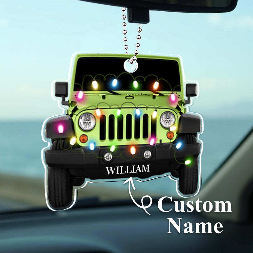 Personalised Car Ornament with Name Acrylic Christmas Ornament for Christmas Gift - soufeeluk