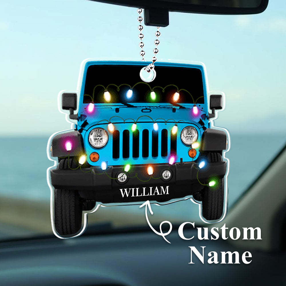 Personalised Car Ornament with Name Acrylic Christmas Ornament for Christmas Gift - soufeeluk