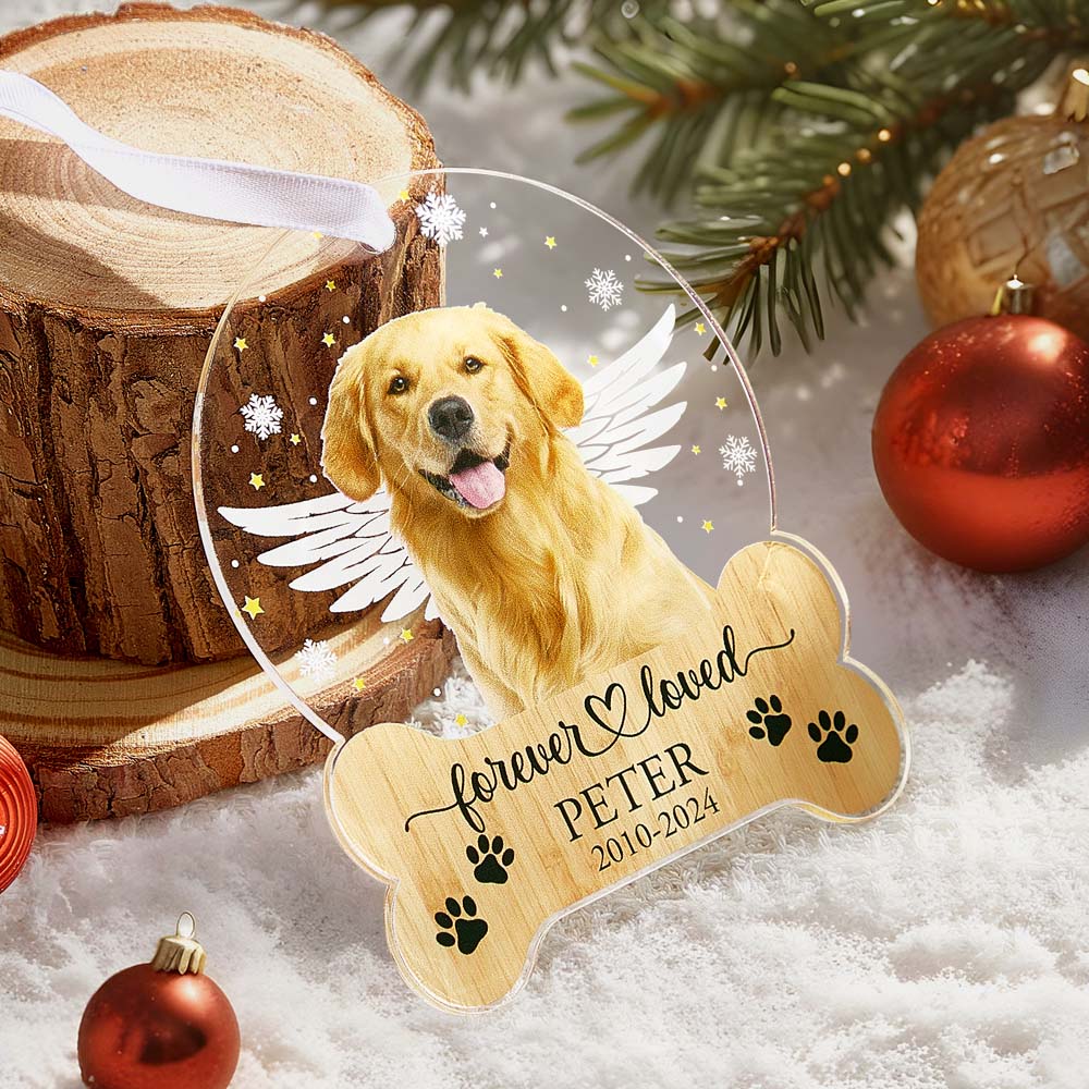 Personalized Pet Memorial Ornament Dog Christmas Ornaments Pet Loss Keepsake Gift for Pet Lovers - soufeeluk
