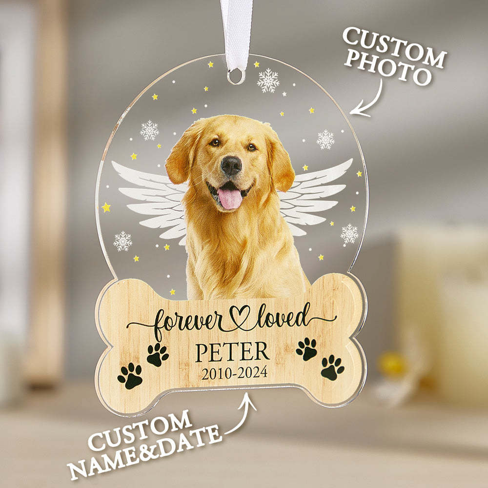 Personalized Pet Memorial Ornament Dog Christmas Ornaments Pet Loss Keepsake Gift for Pet Lovers - soufeeluk