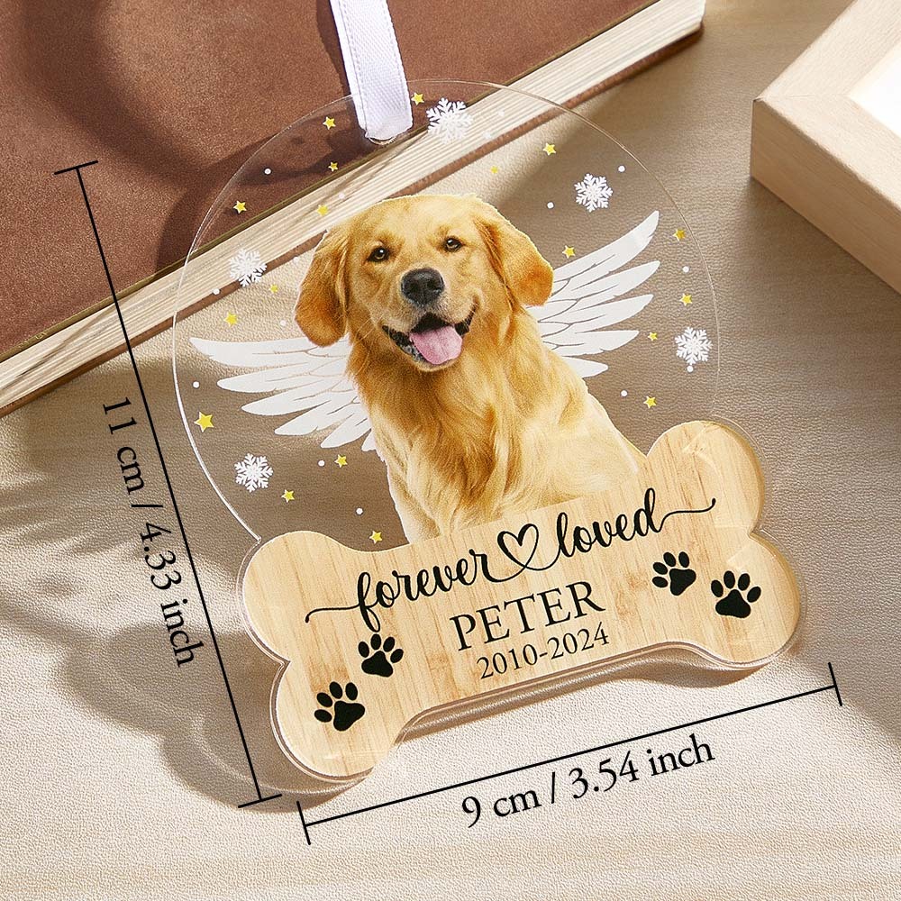 Personalized Pet Memorial Ornament Dog Christmas Ornaments Pet Loss Keepsake Gift for Pet Lovers - soufeeluk