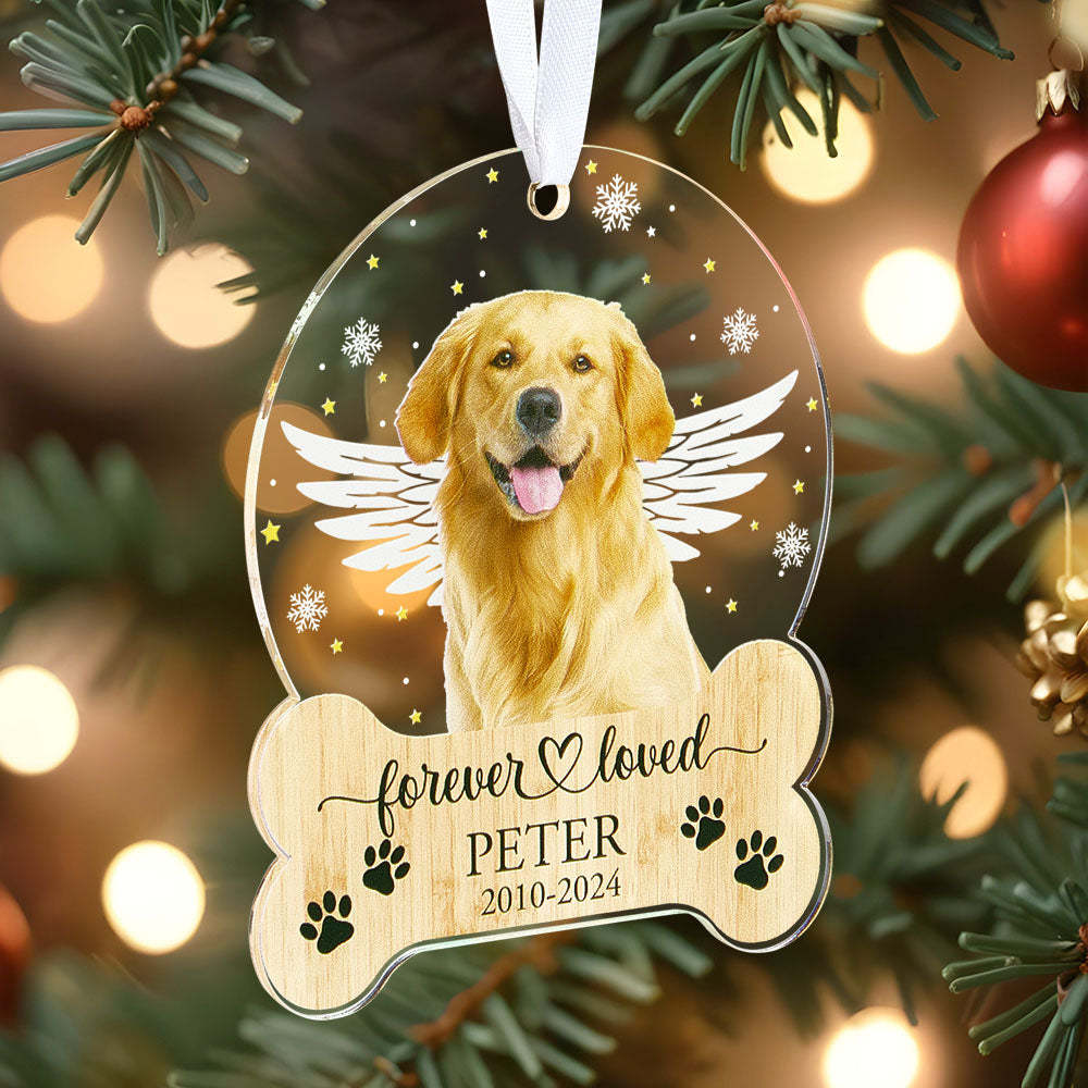Personalized Pet Memorial Ornament Dog Christmas Ornaments Pet Loss Keepsake Gift for Pet Lovers - soufeeluk