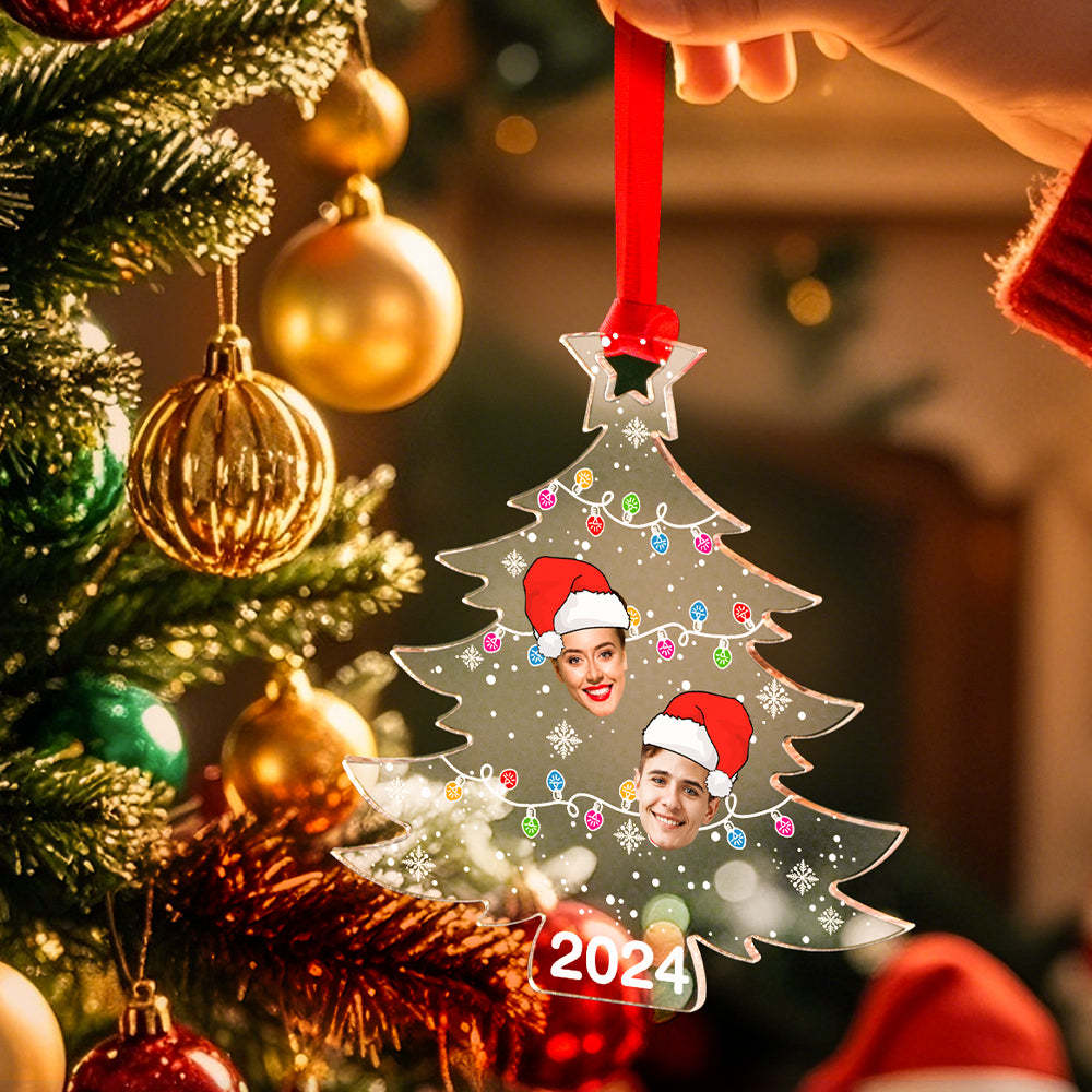 Personalized Family Photo Christmas Tree Ornament Christmas Decorate Gift for Family - soufeeluk