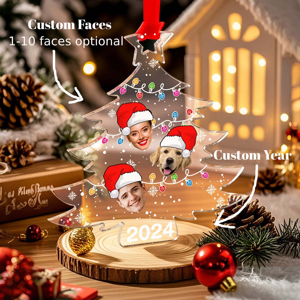 Personalized Family Photo Christmas Tree Ornament Christmas Decorate Gift for Family - soufeeluk