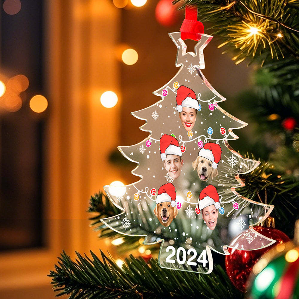 Personalized Family Photo Christmas Tree Ornament Christmas Decorate Gift for Family - soufeeluk