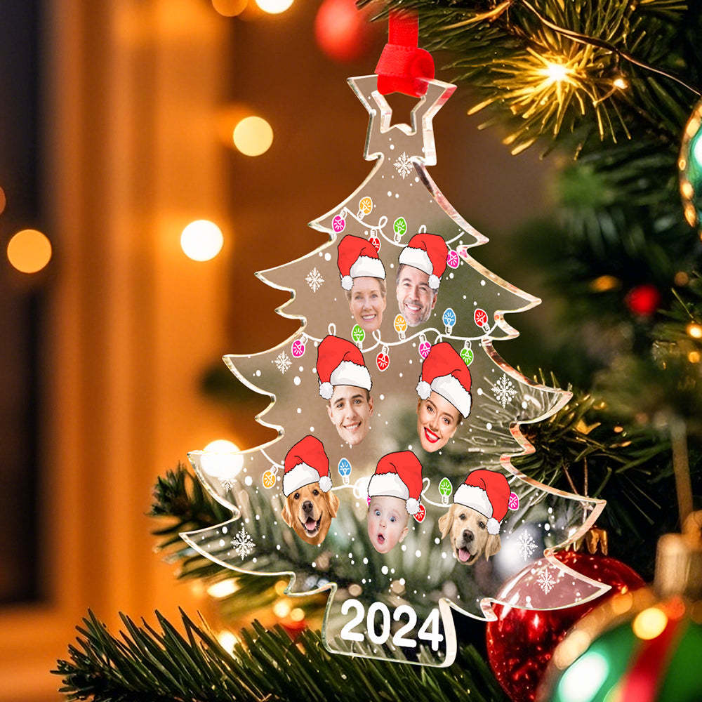 Personalized Family Photo Christmas Tree Ornament Christmas Decorate Gift for Family - soufeeluk