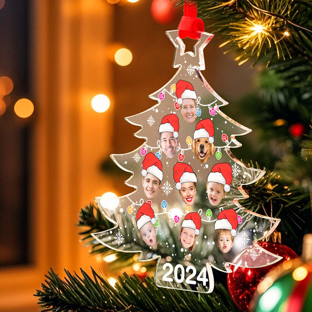 Personalized Family Photo Christmas Tree Ornament Christmas Decorate Gift for Family - soufeeluk