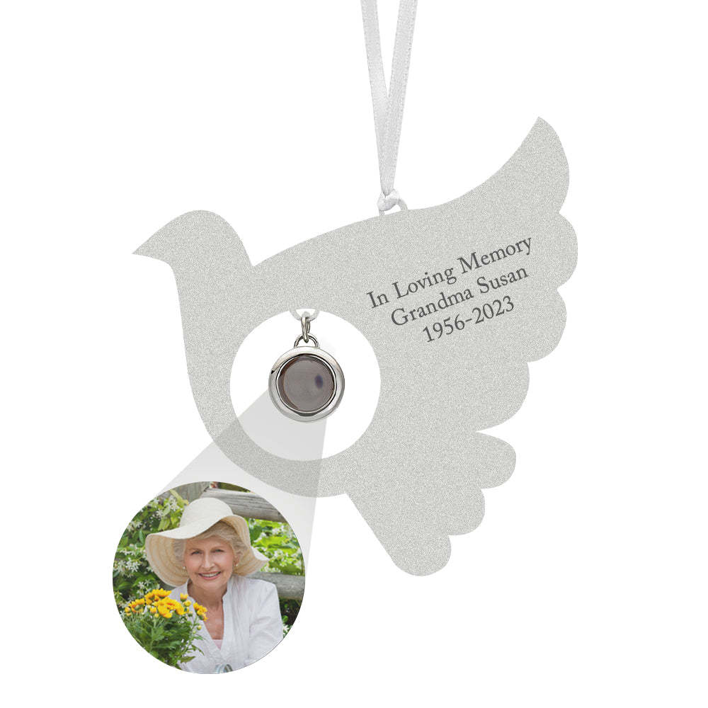 Personalised Projection Ornament Custom Photo Bird Ornament for Memorial Gifts - soufeeluk