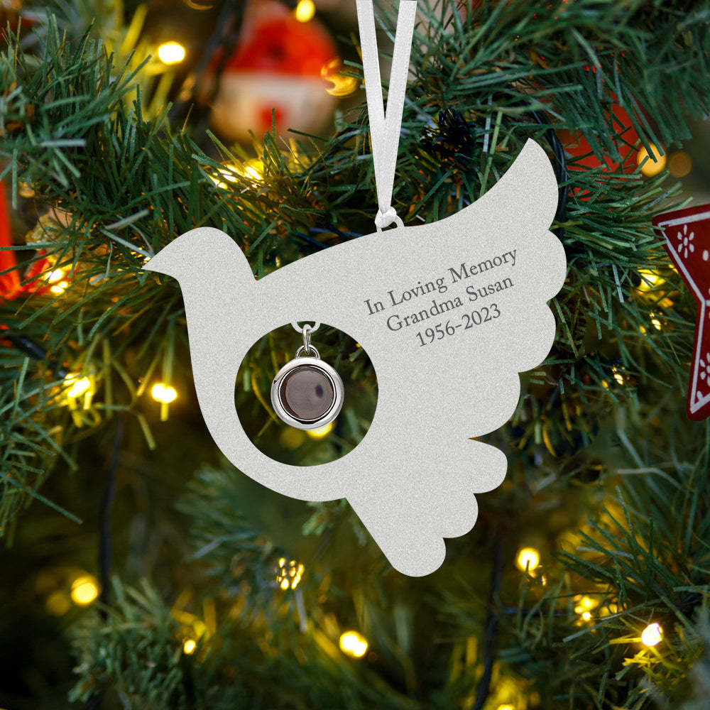 Personalised Projection Ornament Custom Photo Bird Ornament for Memorial Gifts - soufeeluk