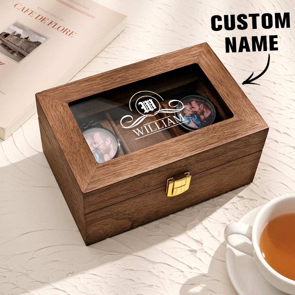 Custom Engraved Watch Box Personalised Watch Storage Case Gift for Men Christmas Gift