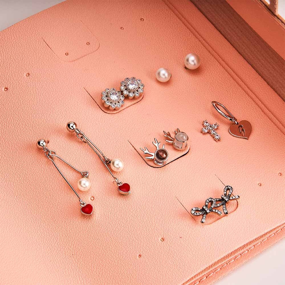 Custom Engraved Earring Storage Bag Multifunctional Personalised Travel Jewellery Organizer Gift for Her - soufeeluk