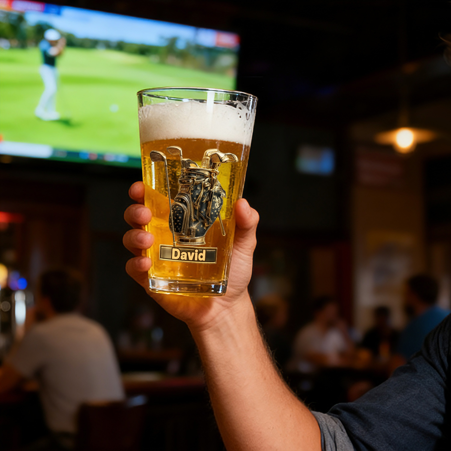 Custom Name Golf Beer Glass Engraved Cups Gifts for Golf Enthusiasts - soufeeluk